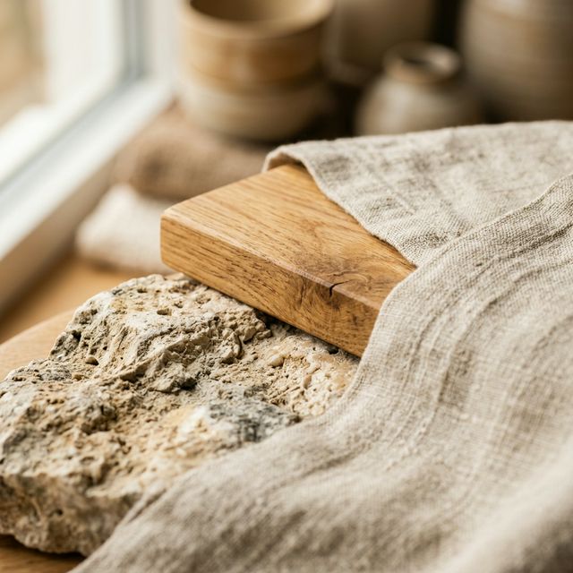 Textures organiques : lin, bois, pierre